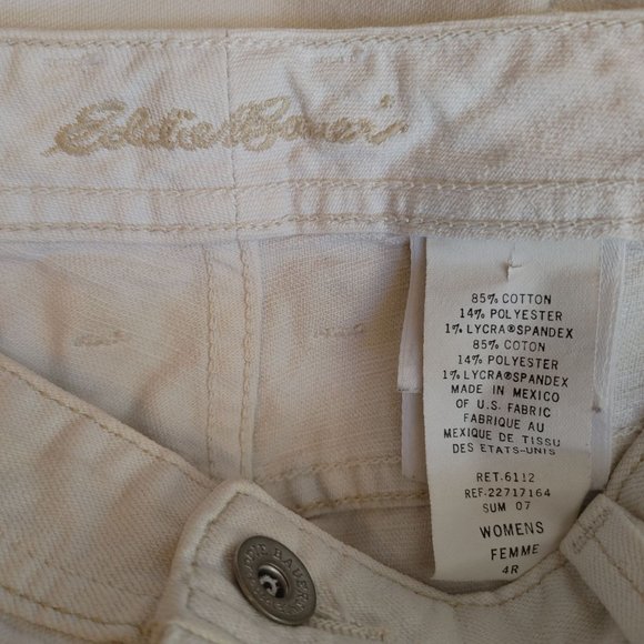 Eddie Bauer Women's White Embroidered Pocket Denim Ankle Jeans 4R - Picture 5 of 5